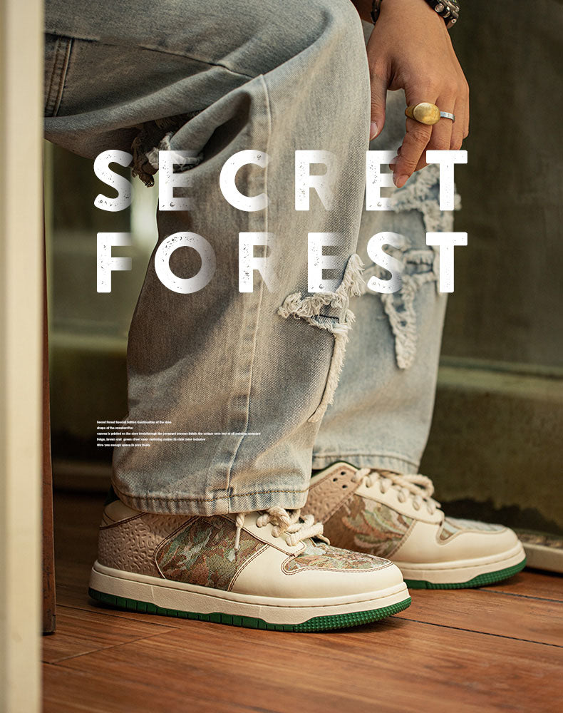 Secret Forest Oil Painting Board Unisex Casual Shoes - Harmony Gallery