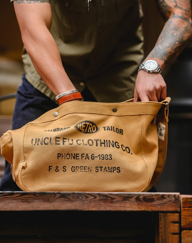 American Large Capacity Alphabet Canvas Locomotive Men's Bag - Harmony Gallery
