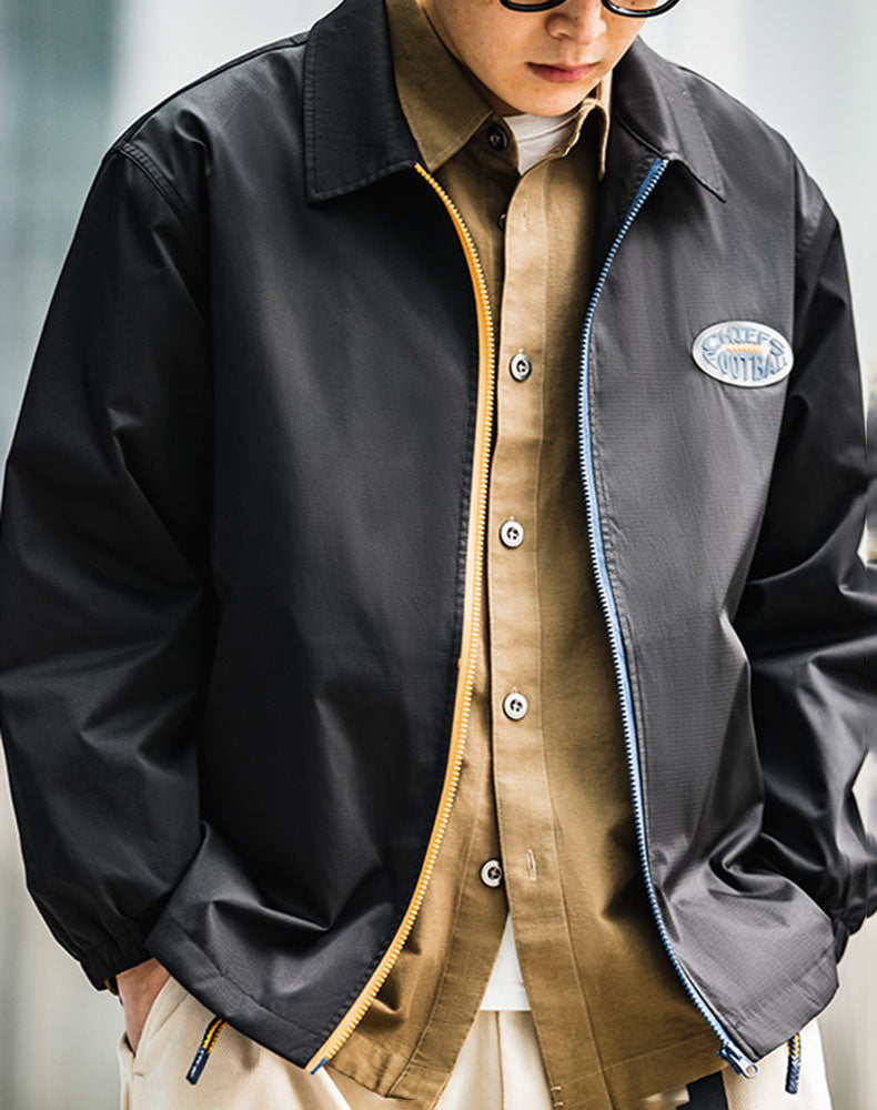 Retro Coach City Boy Contrast Color Street Men's Jacket - Harmony Gallery