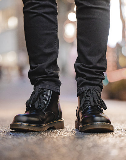 Mid-Cut Tooling All-Match British Style Unisex Martin Boot - Harmony Gallery