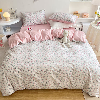 Pastoral Flower Princess Pure Cotton Quilt Cover Bed Set - Harmony Gallery