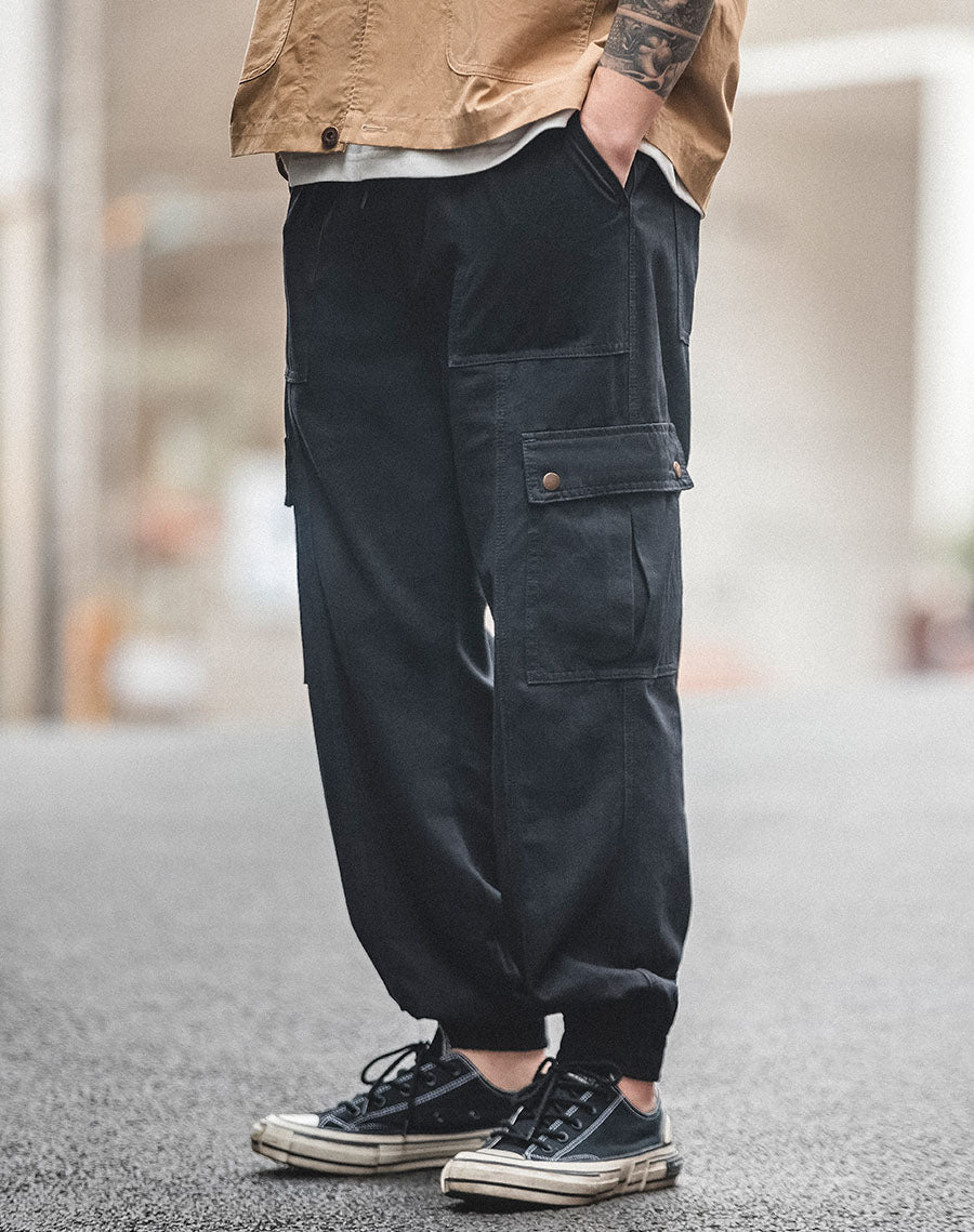 Tooling American Black Micro Elastic Casual Men’s Trousers - Harmony Gallery