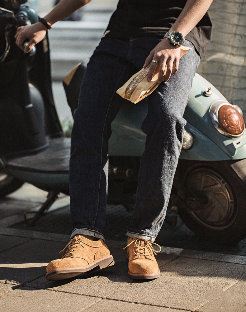 Retro Outdoor Suede Stitching Large Men's Dress Shoes - Harmony Gallery