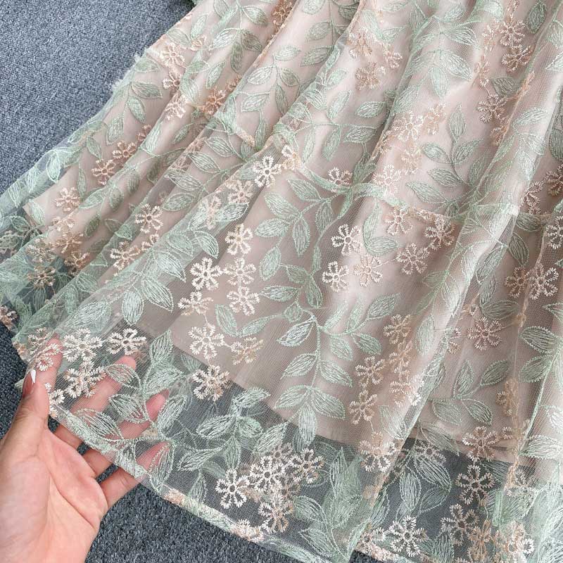 Celebrity Spring Sweet Girl Embroidery Lace Trendy Women's Dress - Harmony Gallery