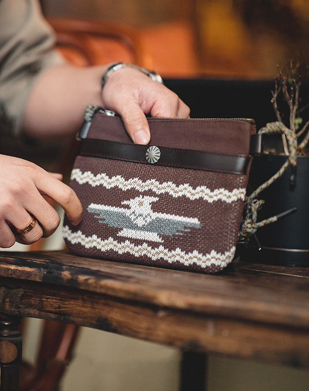 Tooling Retro One-Shoulder Cowhide Canvas Portable Men's Bag - Harmony Gallery