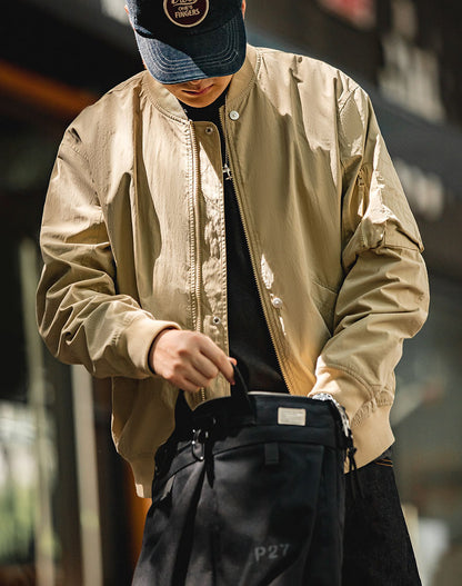 American Air MA1 Pilot Khaki Baseball Uniform Men's Jacket - Harmony Gallery