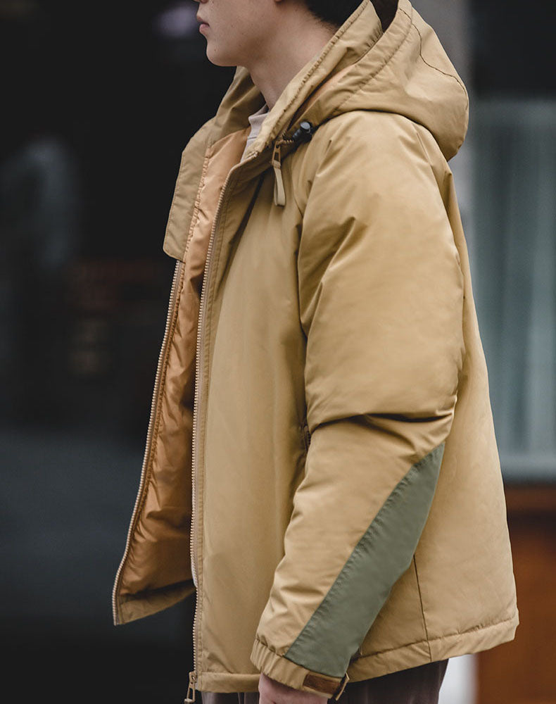 Retro Duck Down Warm Lightweight Hooded Men's Jacket - Harmony Gallery