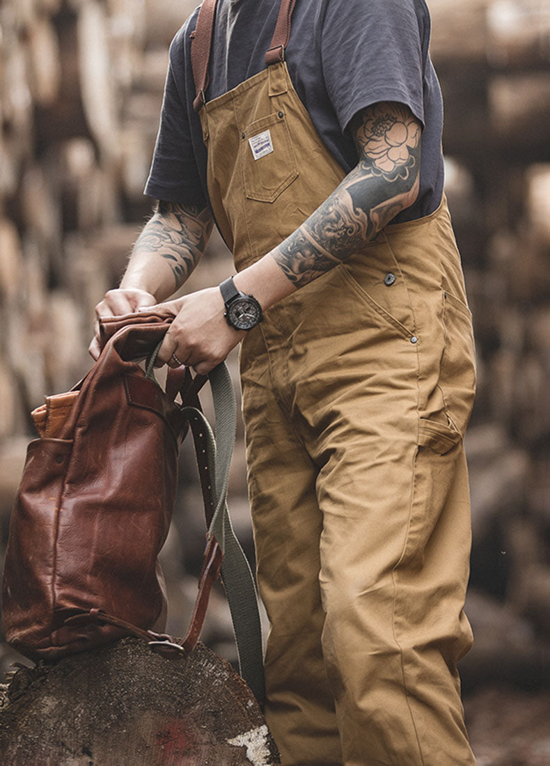 American Retro Suspenders One-Piece Pocket Men's Overalls - Harmony Gallery