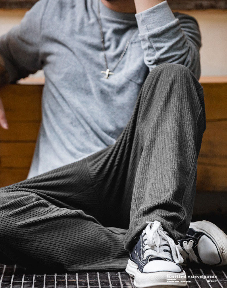 Tooling Retro Knitted Guard Corduroy Straight Men's Trousers - Harmony Gallery