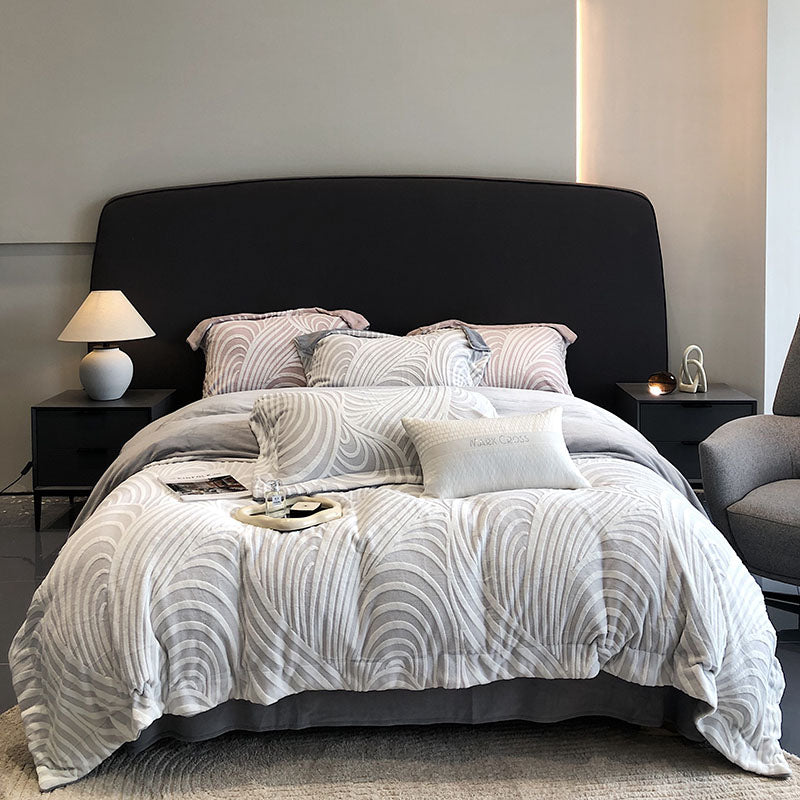 Luxury High-End Milk Velvet Set Winter Warm Cover Bed Set - Harmony Gallery