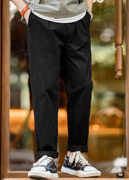American Casual Brushed Stretch Slim Tapered Men's Trousers - Harmony Gallery