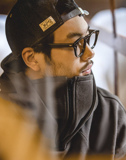 American Heavy High-Neck Zipper Mask Hoodie Functional Men's Sweater - Harmony Gallery