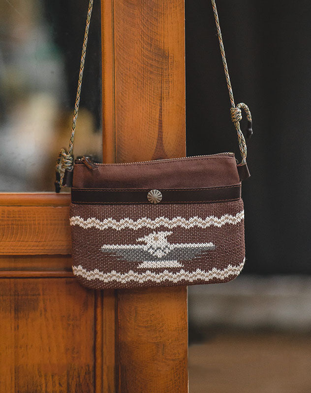 Tooling Retro One-Shoulder Cowhide Canvas Portable Men's Bag - Harmony Gallery