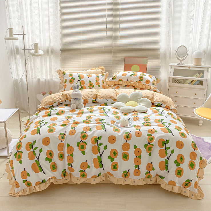 Pastoral Style Printed Four-Piece Pure Cotton Bed Set - Harmony Gallery