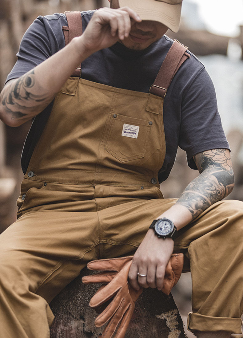 American Retro Suspenders One-Piece Pocket Men's Overalls - Harmony Gallery