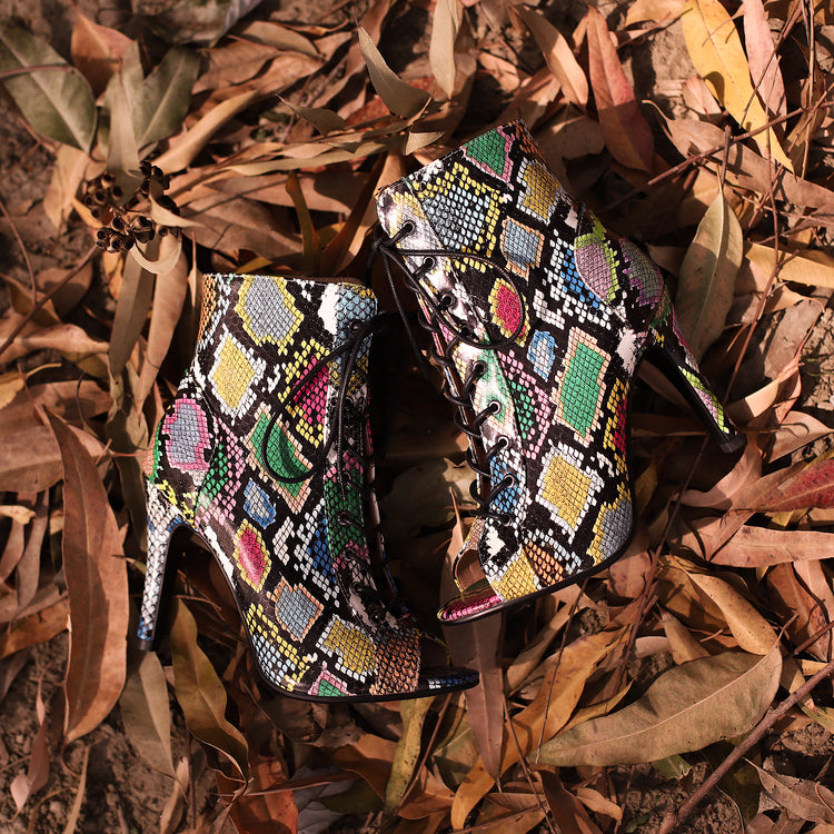 Leopard Fish Mouth Print High Heel Women's Dance Shoes - Harmony Gallery