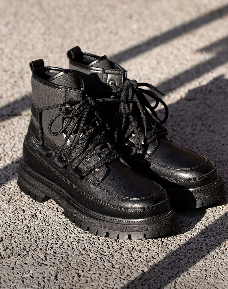 Retro British Leather High-Top Men's Thick-Soled Boot - Harmony Gallery