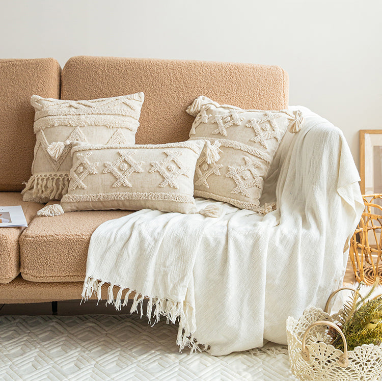 Bohemian Handmade Tassel Embroidery Living Room Cushion - Harmony Gallery