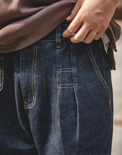 Tooling Retro Denim Washed Straight Loose Men's Jeans - Harmony Gallery