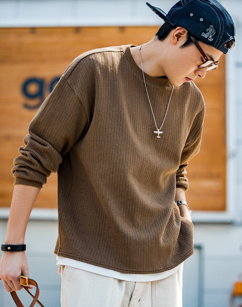 American Wool Knitwear Warm Lazy Pullover Men's Sweater - Harmony Gallery
