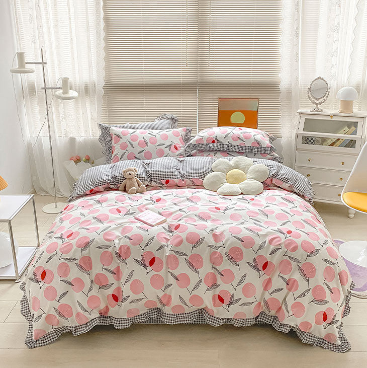 Pastoral Style Printed Four-Piece Pure Cotton Bed Set - Harmony Gallery