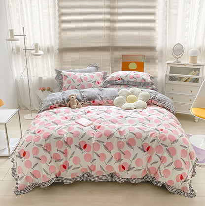 Pastoral Style Printed Four-Piece Pure Cotton Bed Set - Harmony Gallery
