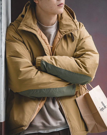 Retro Duck Down Warm Lightweight Hooded Men's Jacket - Harmony Gallery