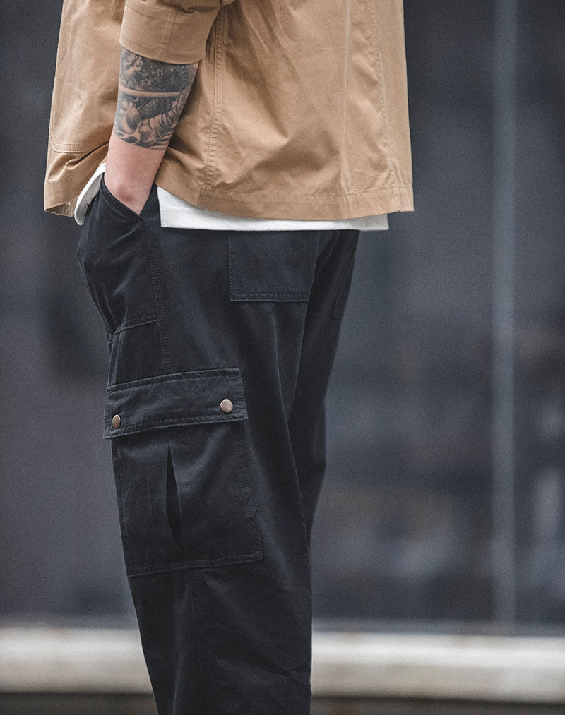 Tooling American Black Micro Elastic Casual Men’s Trousers - Harmony Gallery