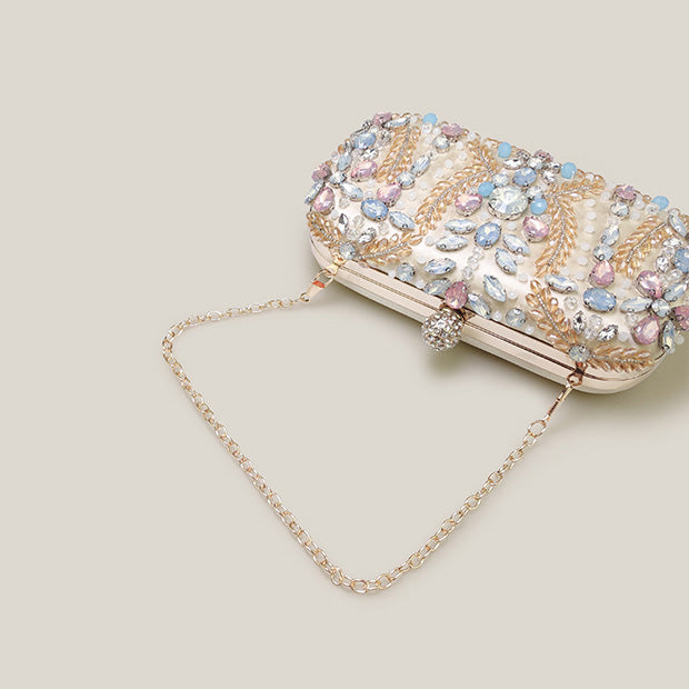 Pastel Rhinestone Banquet High-End Evening Clutch Bag - Harmony Gallery