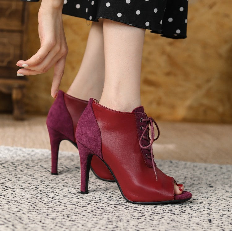 Lace-Up High Heel Open Toe Women's Dance shoes - Harmony Gallery