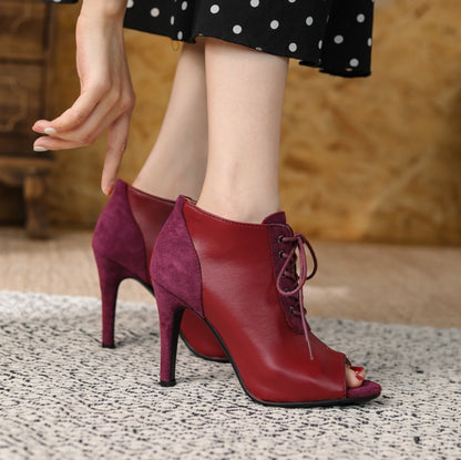 Lace-Up High Heel Open Toe Women's Dance shoes - Harmony Gallery