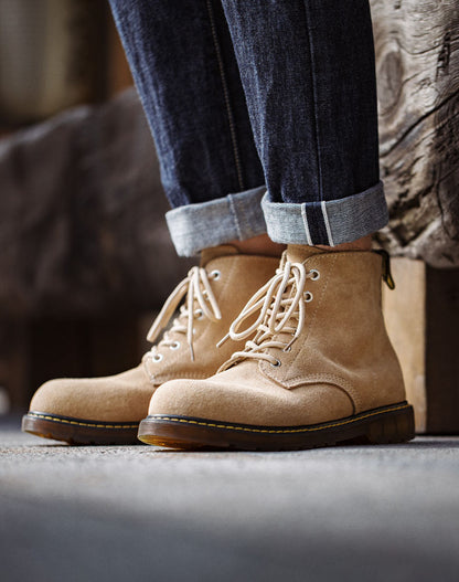 Retro British Casual Motorcycle Martin Leather Men's Boot - Harmony Gallery