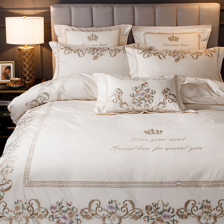 European-Style Embroidered Quilt Cover High-End Bed Set - Harmony Gallery