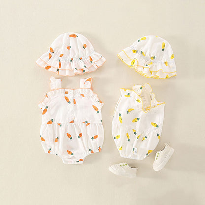 Short-Sleeved Summer Triangle One-Piece Baby Girl's Romper - Harmony Gallery