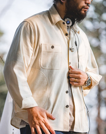 French Retro Casual Multi-Pocket Lapel Men's Shirt - Harmony Gallery