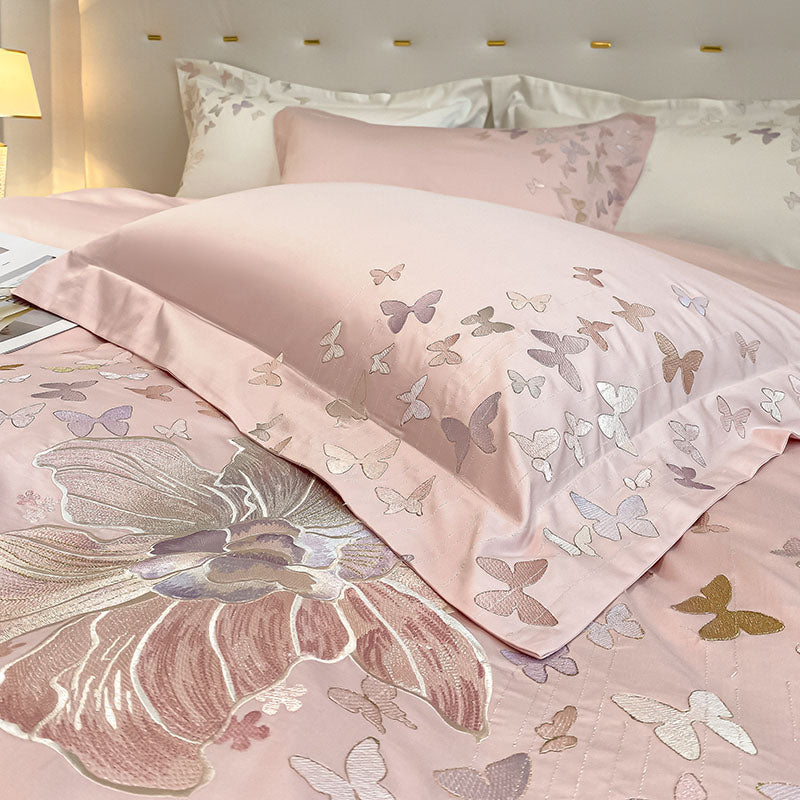 Pastoral Light Luxury Embroidery Quilt Cover Villa Bed Set - Harmony Gallery
