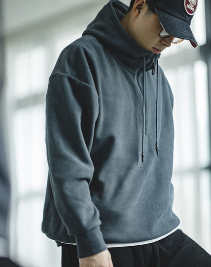 Tooling American Retro Polar Fleece Hooded Men's Sweater - Harmony Gallery