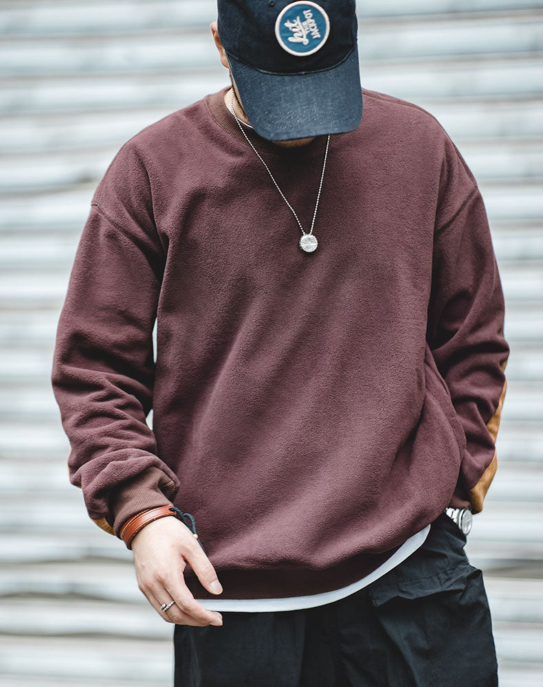 American Retro Plus Fleece Coral Men's Sweater - Harmony Gallery