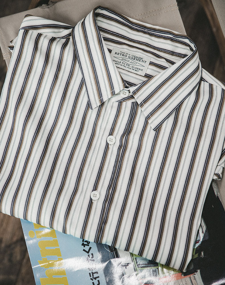 American TR Striped Business Casual Handsome Men's Shirt - Harmony Gallery