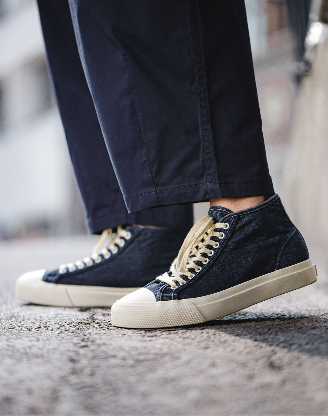 All-Match Casual Washed Denim High-Top Unisex Canvas Shoes - Harmony Gallery