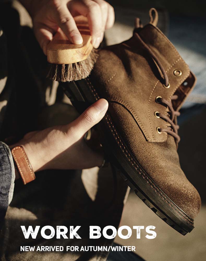 Casual Middle-Cut Brown Retro Tooling Martin Men's Desert Boot - Harmony Gallery