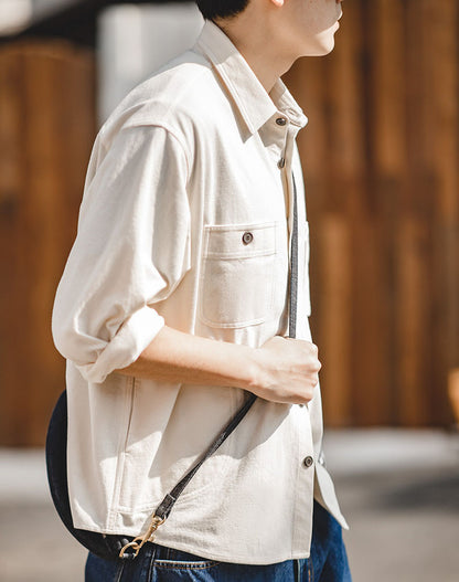 French Retro Casual Multi-Pocket Lapel Men's Shirt - Harmony Gallery