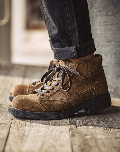 American Retro Mountaineering Casual Desert Leather Men's Boot - Harmony Gallery