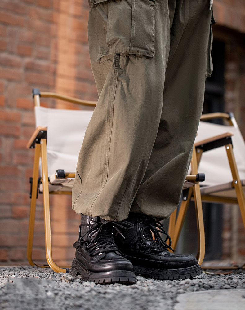 Retro British Leather High-Top Men's Thick-Soled Boot - Harmony Gallery