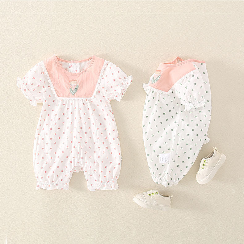 Newborn Summer Onesie Cotton Baby Girl's Romper - Harmony Gallery