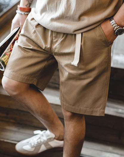 American Retro Buckle Belt Straight Leisure Men's Shorts - Harmony Gallery