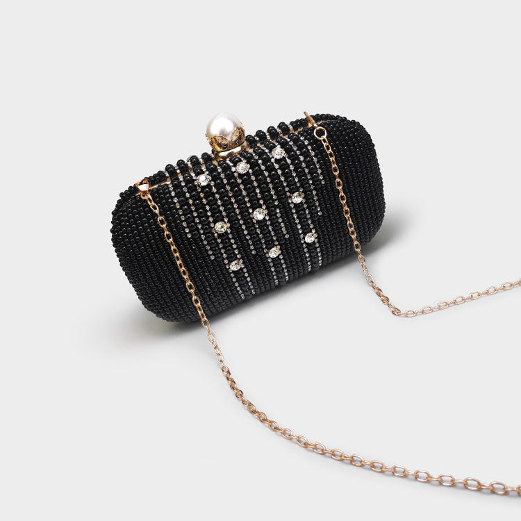 Pearl Rhinestone High-End Diamond Chain Clutch Bag - Harmony Gallery
