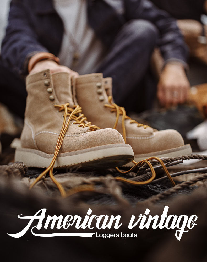 American Retro Winter Desert Suede Logging Men's Work Boot - Harmony Gallery