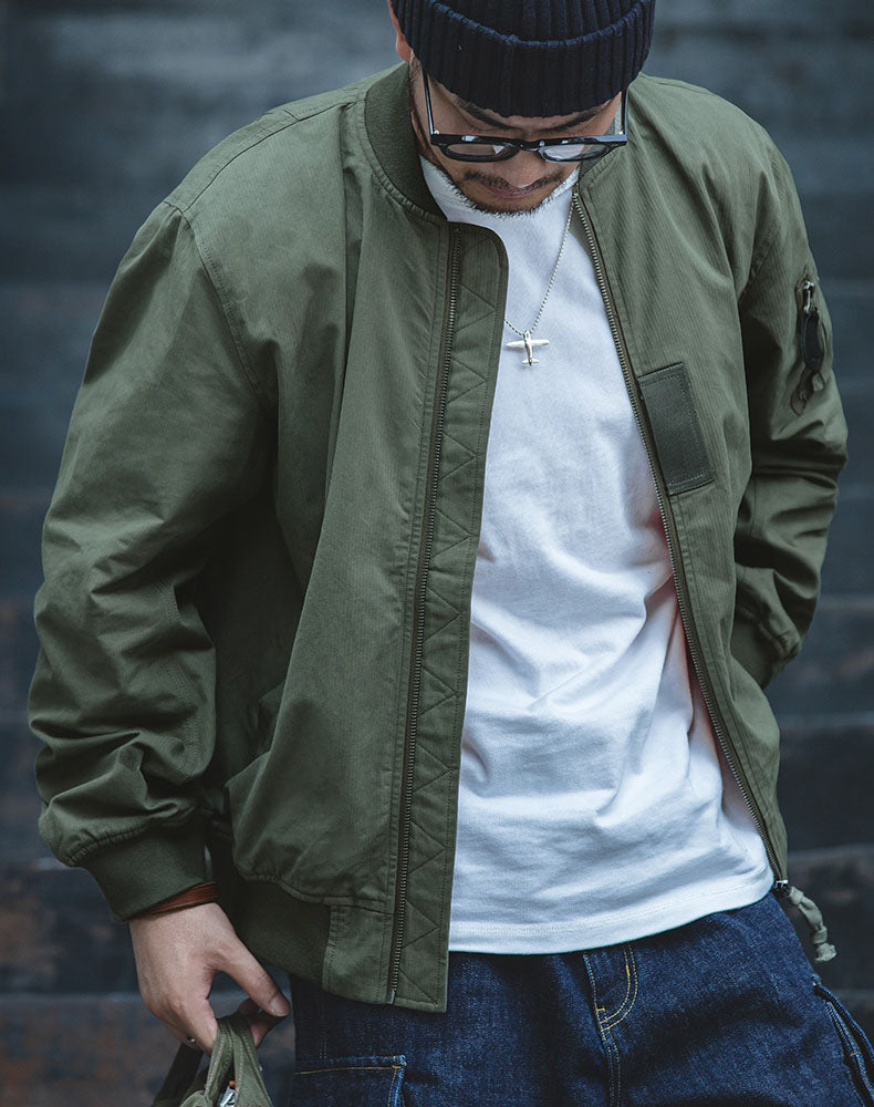 American Retro Air Force MA1 Bomber Military Men's Jacket - Harmony Gallery