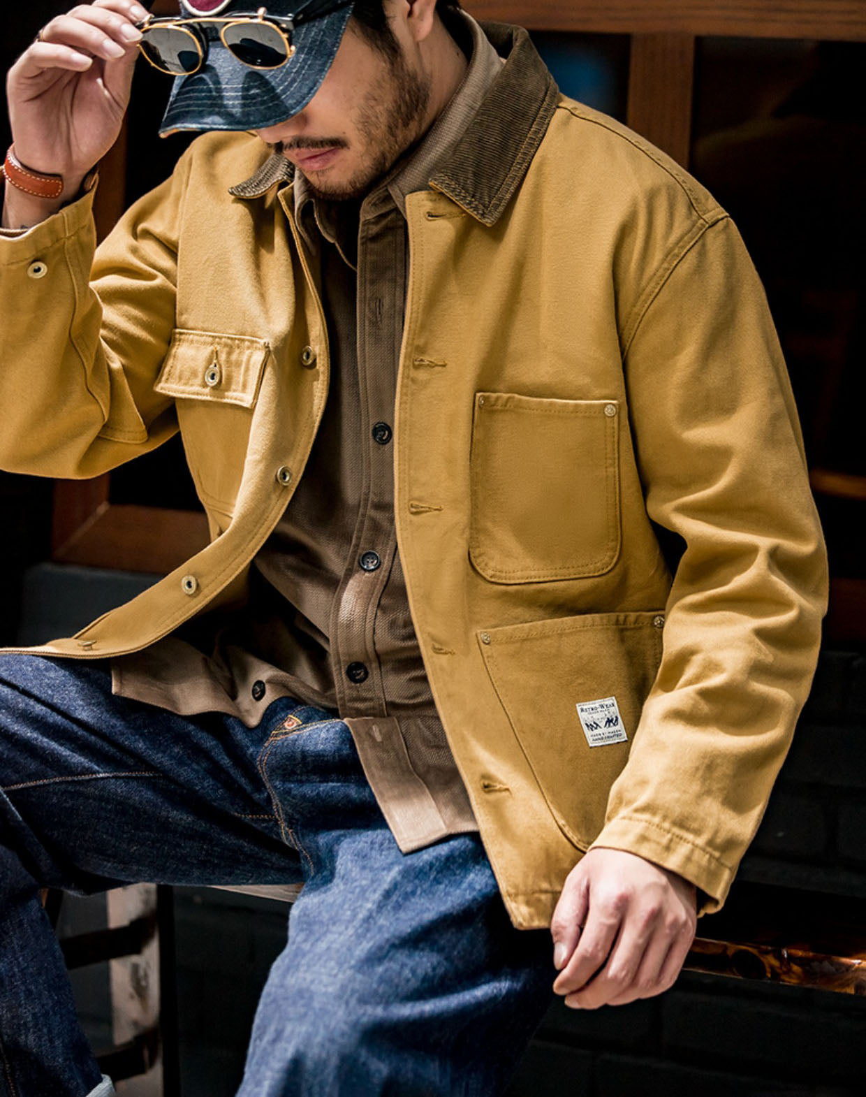 American Retro Heavy Michigan Canvas Multi-Pocket Men's Coat - Harmony Gallery